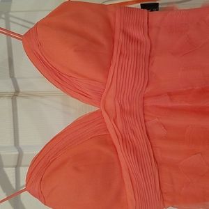NWT - Stunning Alex & Eve peach colored spaghetti strapped gown in size 4